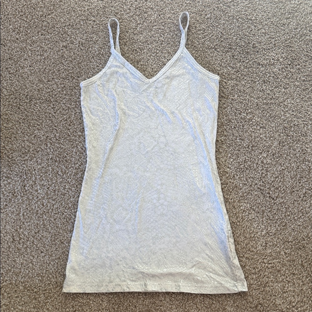 No Boundaries Shimmering Silver Snakeskin Pattern Camisole Tank Top Size Small